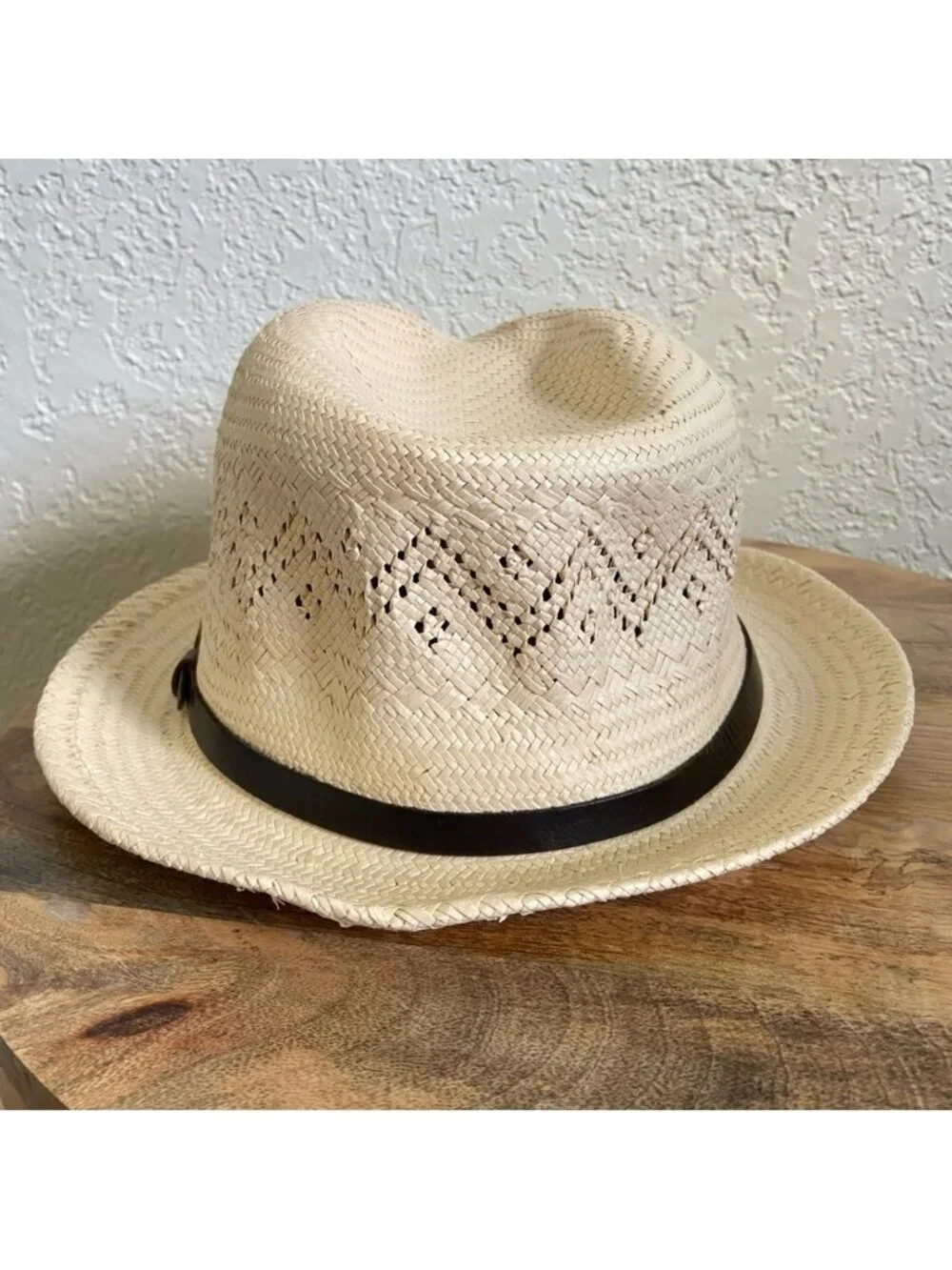Lauren Ralph Lauren Women's Fedora Style Straw Hat With Leather Band One Size